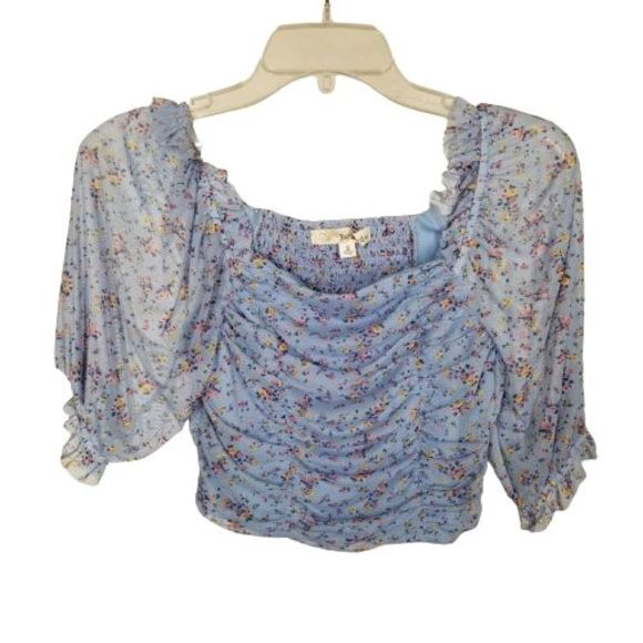 NEW Rewind Floral Top Womens Small Short Sleeve - Picture 1 of 4
